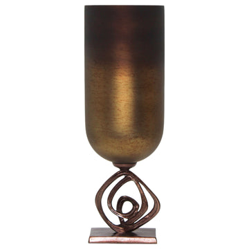 Availa Large Urn With Metal Stand 24" - Bronze