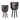 Bamboo Footed Planters 10 / 12" (Set of 2) - Black