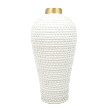 Riad Medium Ceramic Vase - White