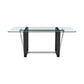 Kai Anastasia - Rectangular Glass Dining Table Set - Matte Black Base