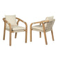 Cypress - Outdoor Patio Dining Chair (Set of 2) - Blonde Eucalyptus / Ivory