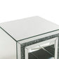 Noralie - End Table With 2 Tier Shelf - Mirrored & Faux Diamonds - 24"