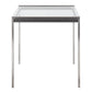 Fuji - Dining Table - Stainless Steel With Clear Glass Top - 29.5"