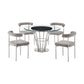 Veronica Shannon - Round Glass Dining Table Set - Brushed Legs