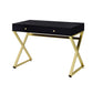 Coleen - Vanity Desk - Black & Brass Finish - 31"