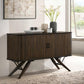 Wes - 2 Door Sideboard Buffet Storage Cabinet - Dark Walnut