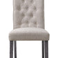 Yabeina - Side Chair (Set of 2) - Beige Linen & Gray Finish