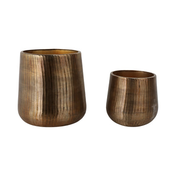 12" / 17" Kent Antique Bronze Planters (Set of 2) - Bronze