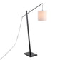 Arturo - Arturo Floor Lamp - Black Wood And Black Steel With White Fabric Shade