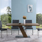 Fusion - Contemporary Dining Table - Walnut / Stainless Steel