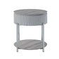 Yukino - End Table - Gray High & Chrome