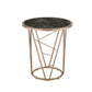 Cicatrix - End Table - Faux Black Marble Glass & Champagne Finish