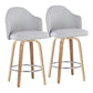 Ahoy - Fixed - Height Counter Stool - Zebra Wood Legs And Round Footrest (Set of 2)