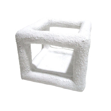 6" Textured Open Square Object - White