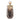 Glass Metallic Bottle With Stone Top 19" - Silver