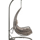 Uzae - Patio Swing Chair - Gray Fabric & Charcaol Wicker