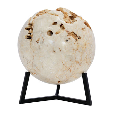 Stone 9" Moon On Stand - Ivory