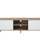 Wafiya - TV Stand - Rustic Oak, White & Black Finish