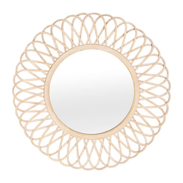 Wicker Daisy Mirror 35" - Natural