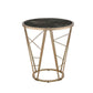 Cicatrix - End Table - Faux Black Marble Glass & Champagne Finish