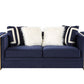 Virrux - Loveseat - Blue Velvet & Gold Finish