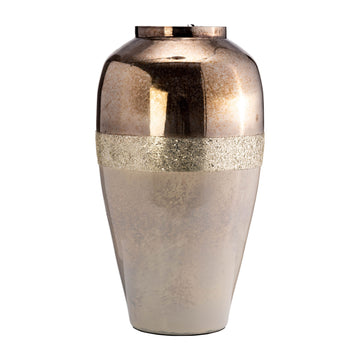 Glass Metallic Vase 20" - Champagne