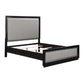 Nicola - Queen Bed - Silver PU & Black Finish