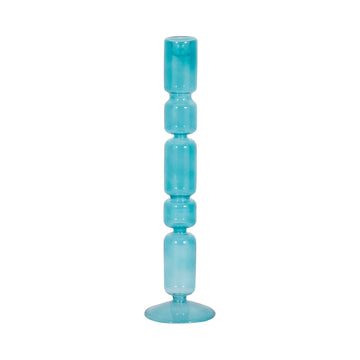 14" Mixed Bubble Taper Candleholder - Blue