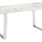 Atlas - Dining Table - White / Silver