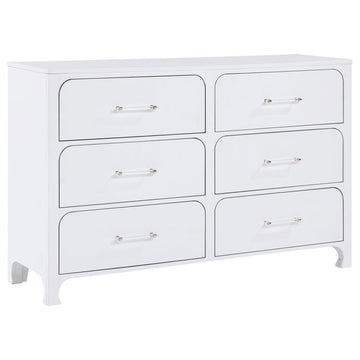 Anastasia - 6-Drawer Dresser - Pearl White