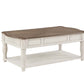 Florian - Coffee Table - Oak & Antique White Finish