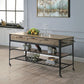 Macaria - Kitchen Island - Rustic Oak & Black Finish - 33"