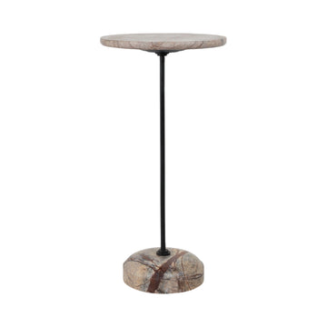 Rennon Marble Accent Table - Beige / Black