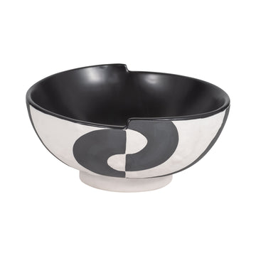 Contemporary Deep Bowl 12" - Black / White