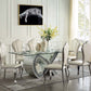 Noralie - Dining Table - Mirrored & Faux Diamonds - Glass
