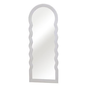 Layered Curvy Leaner Mirror - White