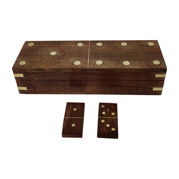 8" X 3" Dominoes Box Wood - Brown