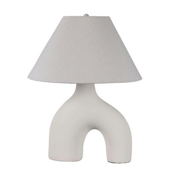 23" Modern Curved Arch Table Lamp - White