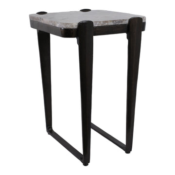 Rolla Smoky Quartz Top Accent Table - Bronze