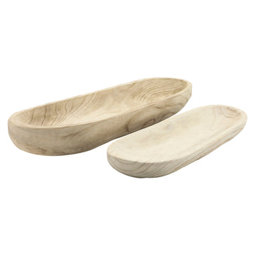 Wood Decor Plates 18/24" (Set of 2) - Natural