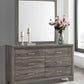 Wright - 6-Drawer Dresser And Mirror - Brown Oak