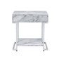 Wither - Accent Table - White Printed Faux Marble & Chrome Finish