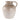 12" x 11" Textured Terracotta Jug Vase - Ivory / Brown
