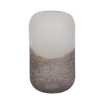 13" Ombre Cylinder Vase - White / Grey