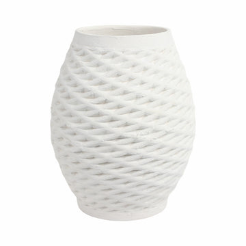 13" Talland Small 3D Printed Porcelain Vase - Ivory