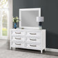 Marielle - 6-Drawer Dresser With Mirror - Distressed White