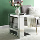 Meria - Accent Table - Mirrored & Clear Glass - 24"