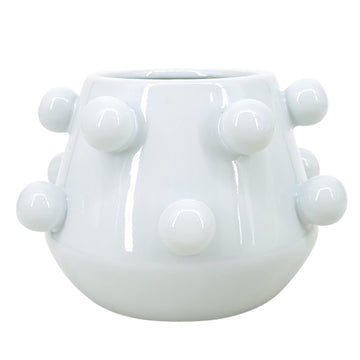 8" Tapered Bubble Planter - White