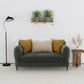 Jade - Chenille Upholstered Modern Track Arm Loveseat - Green