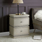 Lotus - Accent Table - Ivory PU & Faux Diamonds